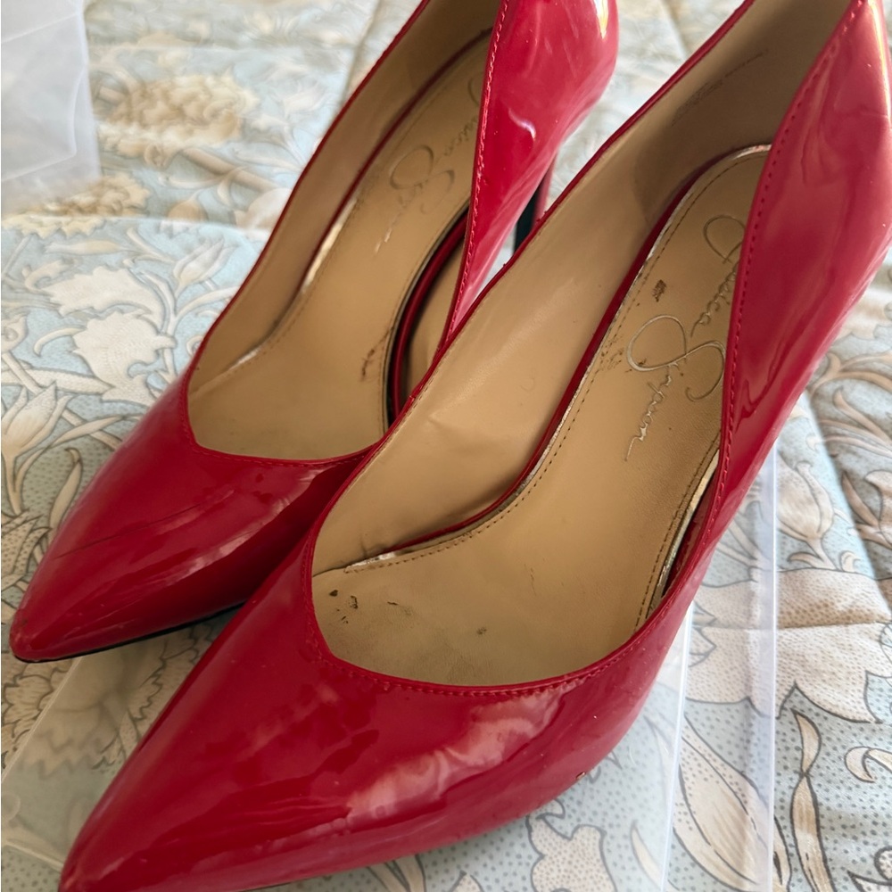 Jessica Simpson Glossy Red Heels